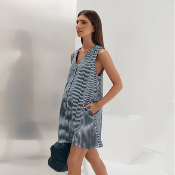 Legoe Heritage Maternity Button Down Mini Dress - Never Worn - Picture 1 of 8